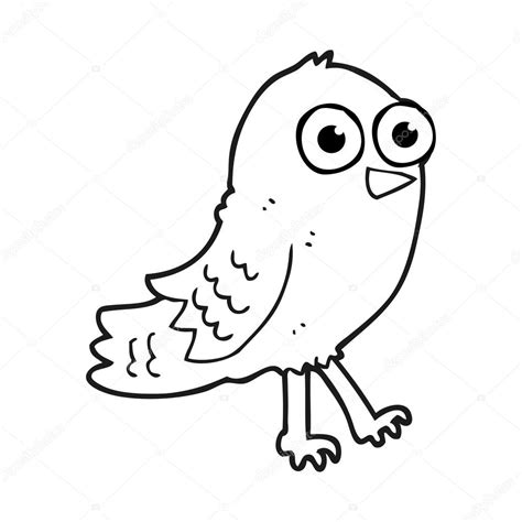 Pájaro blanco y negro de dibujos animados — Vector de ...