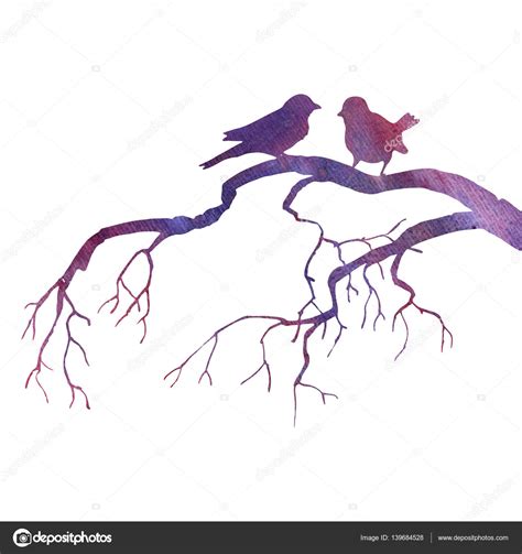 Pájaros en siluetas de árbol — Foto de stock © cat_arch ...