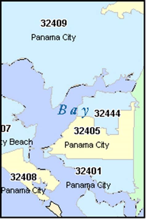 PANAMA CITY Florida, FL ZIP Code Map Downloads
