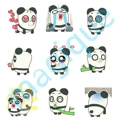 Panda de pegatinas sellos de panda kawaii para imprimir