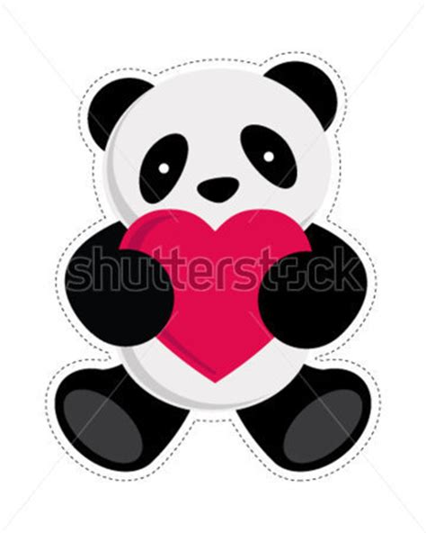 Panda Sosteniendo Un Corazón vectores en stock   Clipart.me
