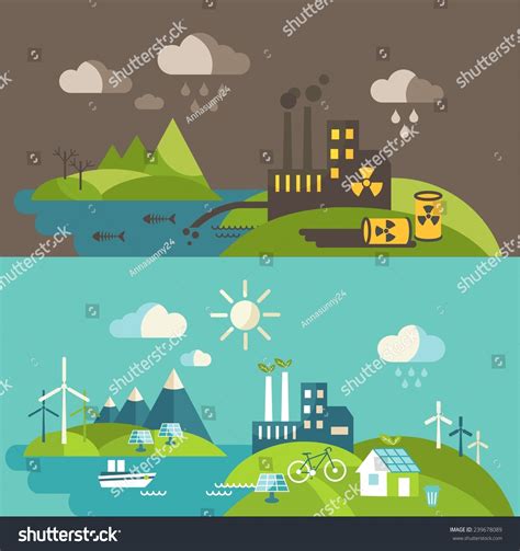 Panoramic Landscape Ecology Concept Concept Pollution ...