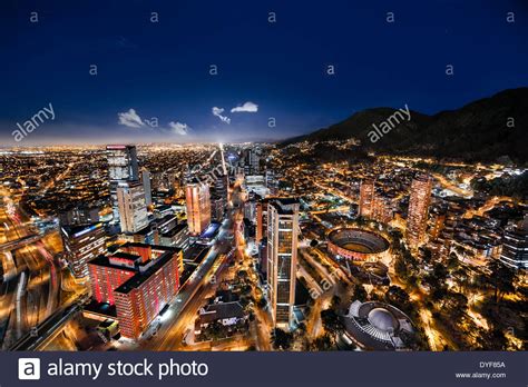 Panoramic night view of Bogota, the capital of Colombia ...