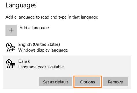 Paquetes de instalación de idioma en Windows® 10
