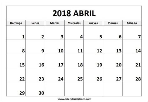 Para Imprimir Calendario Abril 2018 | Descargar calendario ...