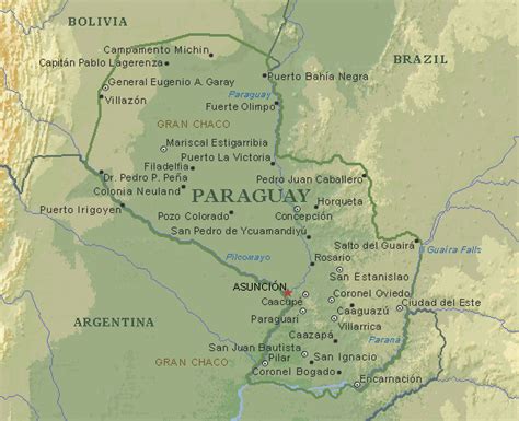 Paraguai Mapa Geográfico