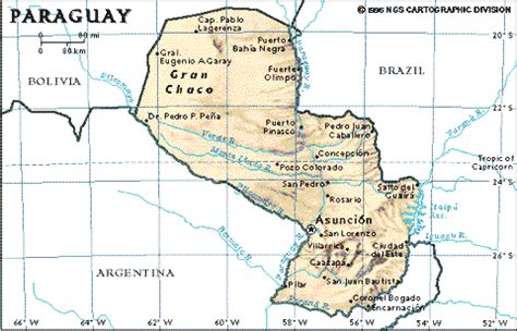 Paraguai Mapa Geográfico