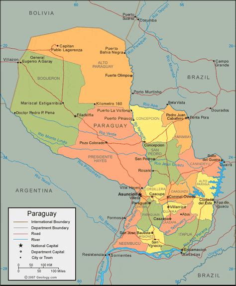 Paraguay Map and Satellite Image