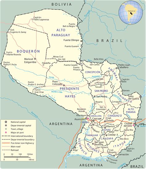 Paraguay Map, Asuncion