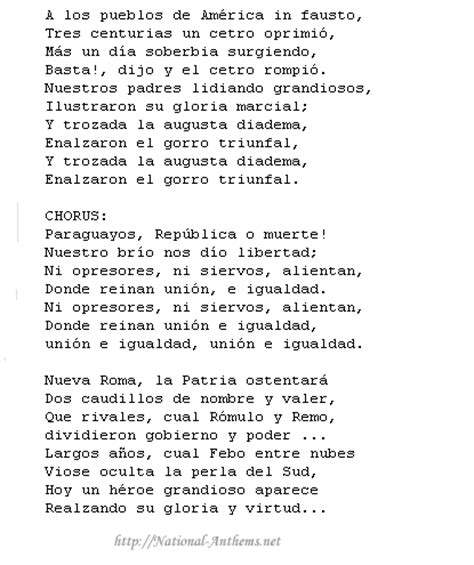 Paraguay national anthem