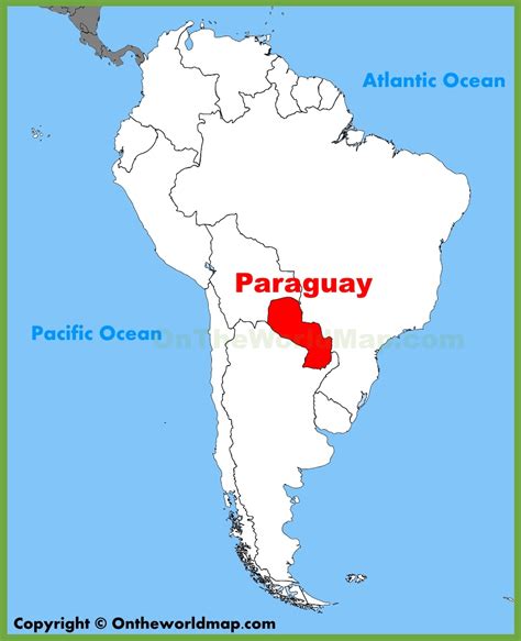 Paraguay On The World Map | Timekeeperwatches