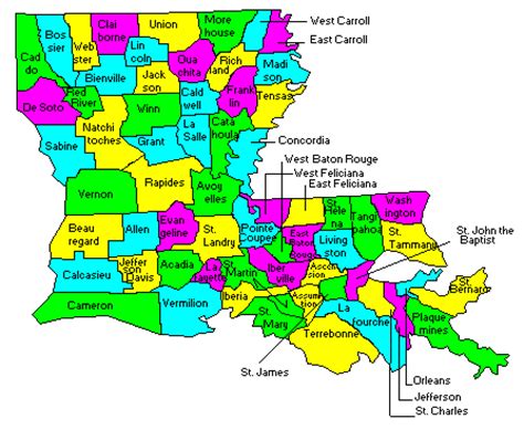 Parishes of Louisiana, United States of America