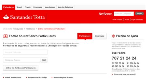 particulares.santandertotta.pt   Santander Totta NetBanco ...