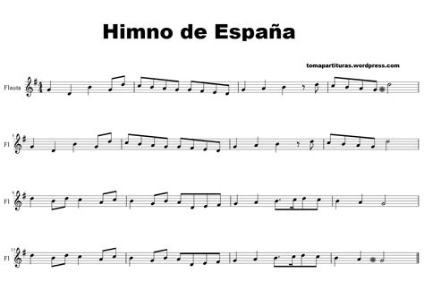 Partitura: Himno de España  Flauta  – TomaPartituras