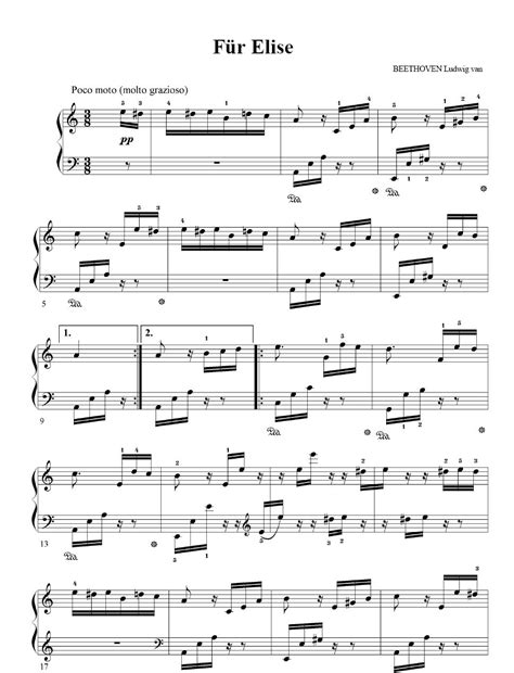 Partitura: Para Elisa  Piano  – TomaPartituras