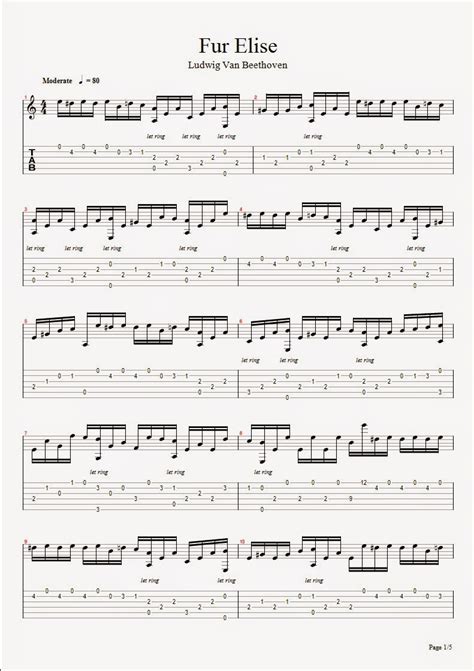Partituras para Guitarra: Ludwing Van Beethoven  4