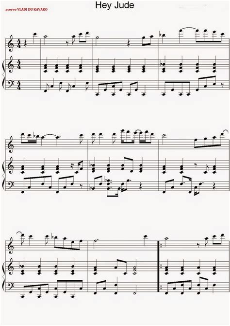 Partituras : Partitura para piano   Hey Jude Beatles para ...