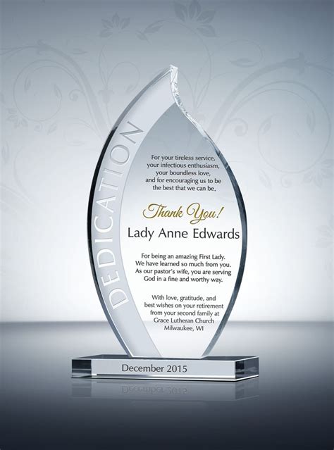 Pastor Wife Recognition Plaque | Appreciation words, Award ...
