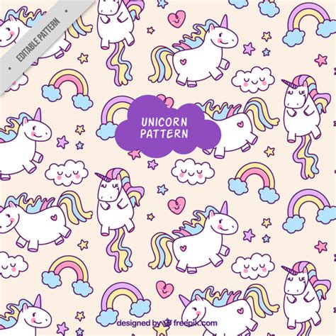 Patrón colorido de unicornios | Descargar Vectores gratis