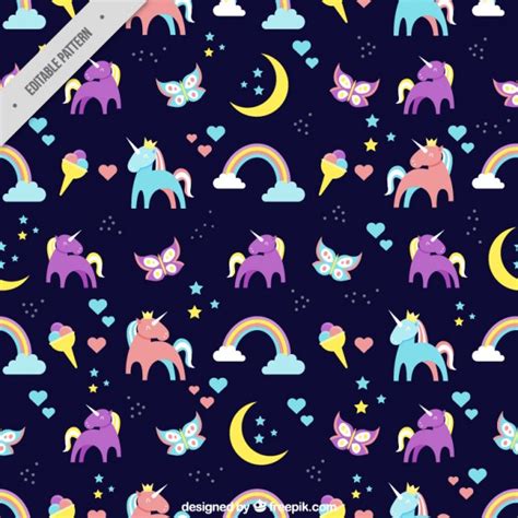 Patrón de unicornios a color | Descargar Vectores gratis