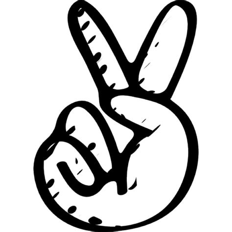 Paz y amor mano esbozada símbolo | Descargar Iconos gratis