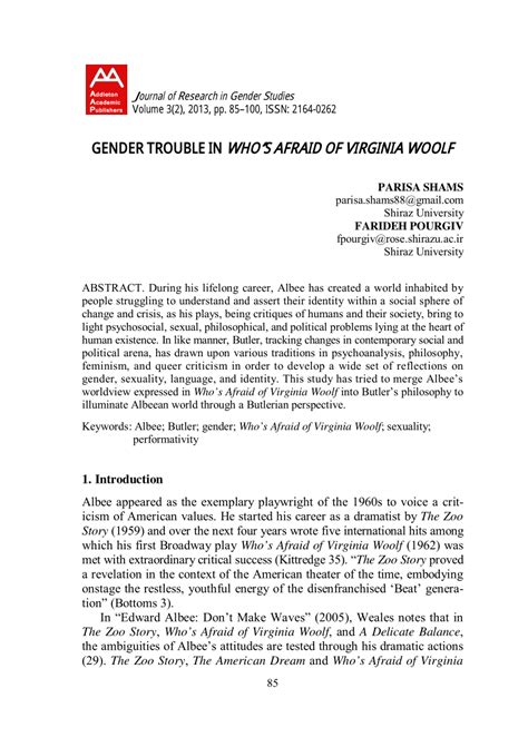 PDF  Gender Trouble in Who s Afraid of Virginia Woolf