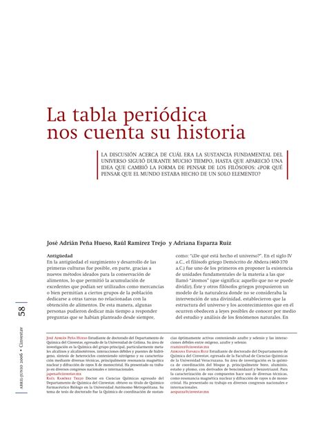 PDF  La Tabla Periódica nos cuenta su historia