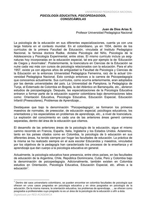 PDF  Psicología educativa, psicopedagogía, conozcámolas