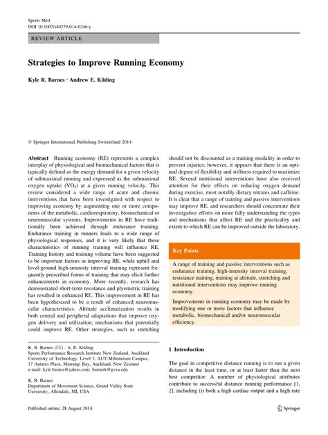 PDF  Strategies to Improve Running Economy