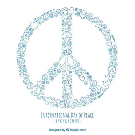 Peace symbol made with drawings Vector | Free Download