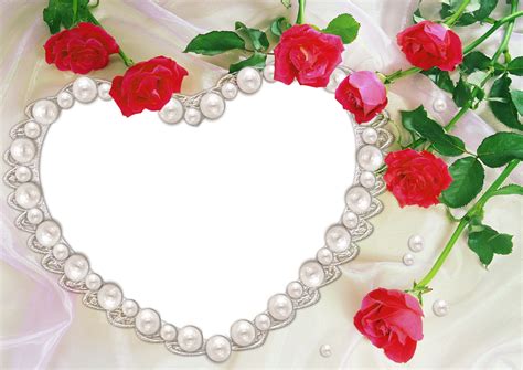 Pearl Heart and Roses Transparent Frame | Gallery ...