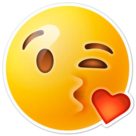 Pegatina emoticono lanzando un beso de corazón