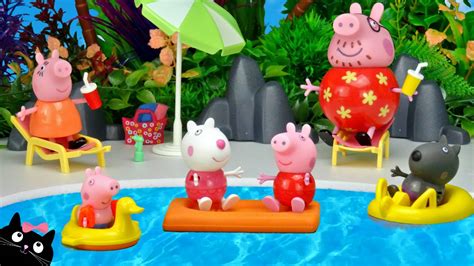 Peppa Pig va a la Piscina del Parque Acuatico de Playmobil ...