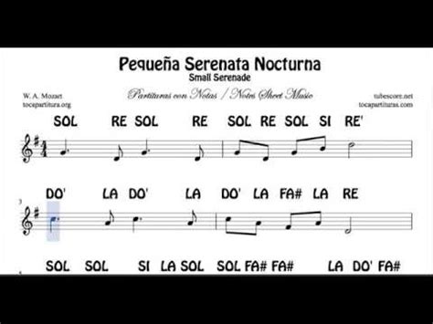 Pequeña Serenata Noctura Partitura con Notas para Flauta ...