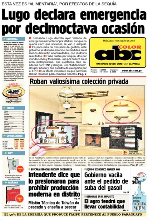 Periódico ABC Color  Paraguay . Periódicos de Paraguay ...