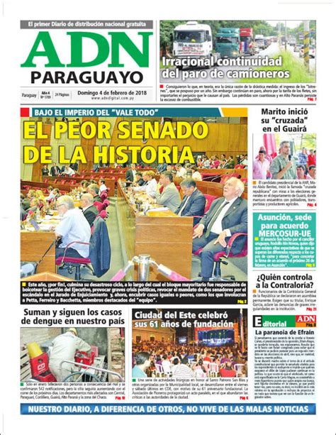Periódico ADN Paraguayo  Paraguay . Periódicos de Paraguay ...