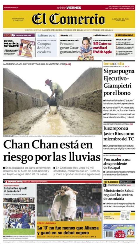 Periódico Comercio  Perú . Periódicos de Perú. Edición de ...