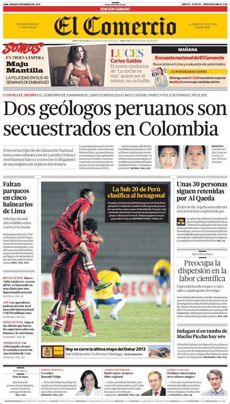 Periódico Comercio  Perú . Periódicos de Perú. Edición de ...