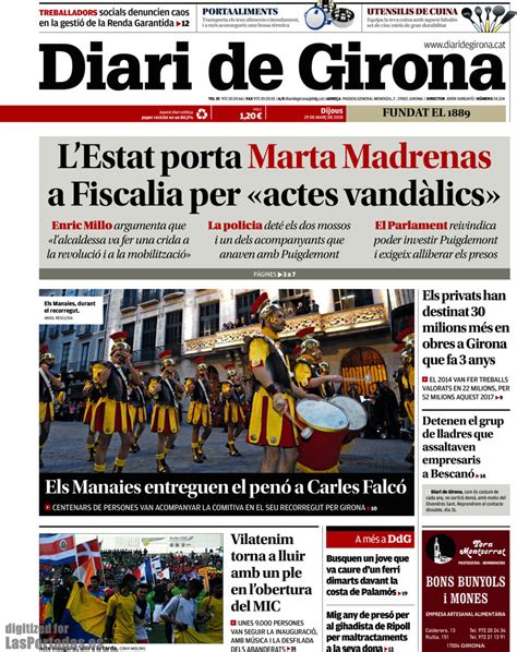 Periodico Diari de Girona   29/3/2018