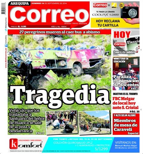 Periódico Diario Correo   Arequipa  Perú . Periódicos de ...