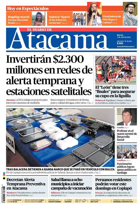 Periódico Diario de Atacama  Chile . Periódicos de Chile ...