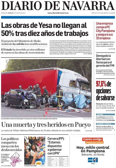 Periódico Diario de Navarra  España . Periódicos de España ...