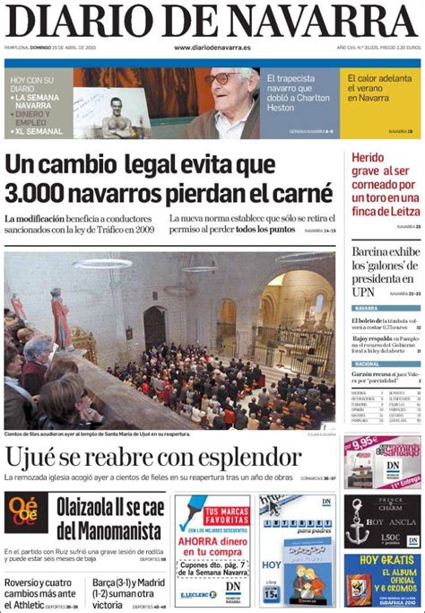 Periódico Diario de Navarra  España . Periódicos de España ...