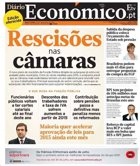 Periódico Diário Económico  Portugal . Periódicos de ...