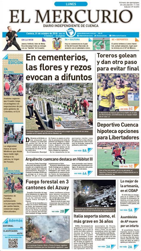 Periódico Diario El Mercurio  Ecuador . Periódicos de ...