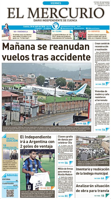 Periódico Diario El Mercurio  Ecuador . Periódicos de ...