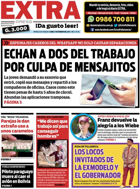 Periódico Diario Extra  Paraguay . Periódicos de Paraguay ...