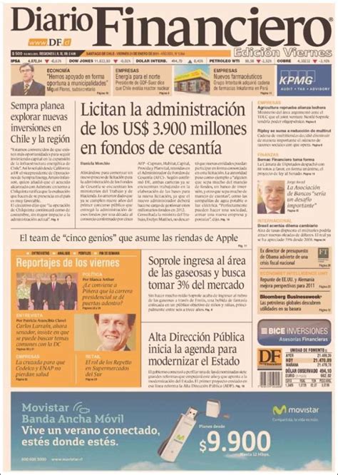 Periódico Diario Financiero  Chile . Periódicos de Chile ...