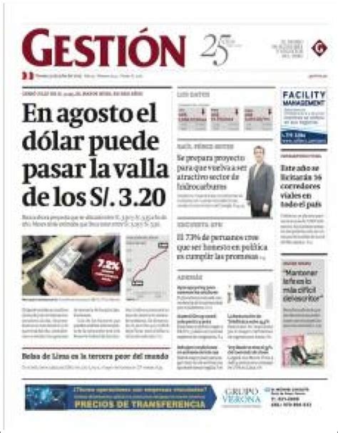 Periódico Diario Gestión  Perú . Periódicos de Perú ...