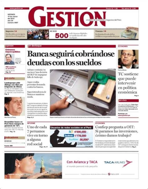 Periódico Diario Gestión  Perú . Periódicos de Perú ...